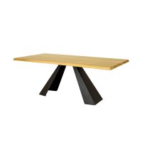 Jedálenský stôl dub masív s kovovými nohami N-958
