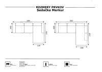 Rohová sedacia súprava Merkur látková N-922