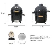 Keramický gril Kamado 15" zelený  vonkajší priemer -40 cm       N-508